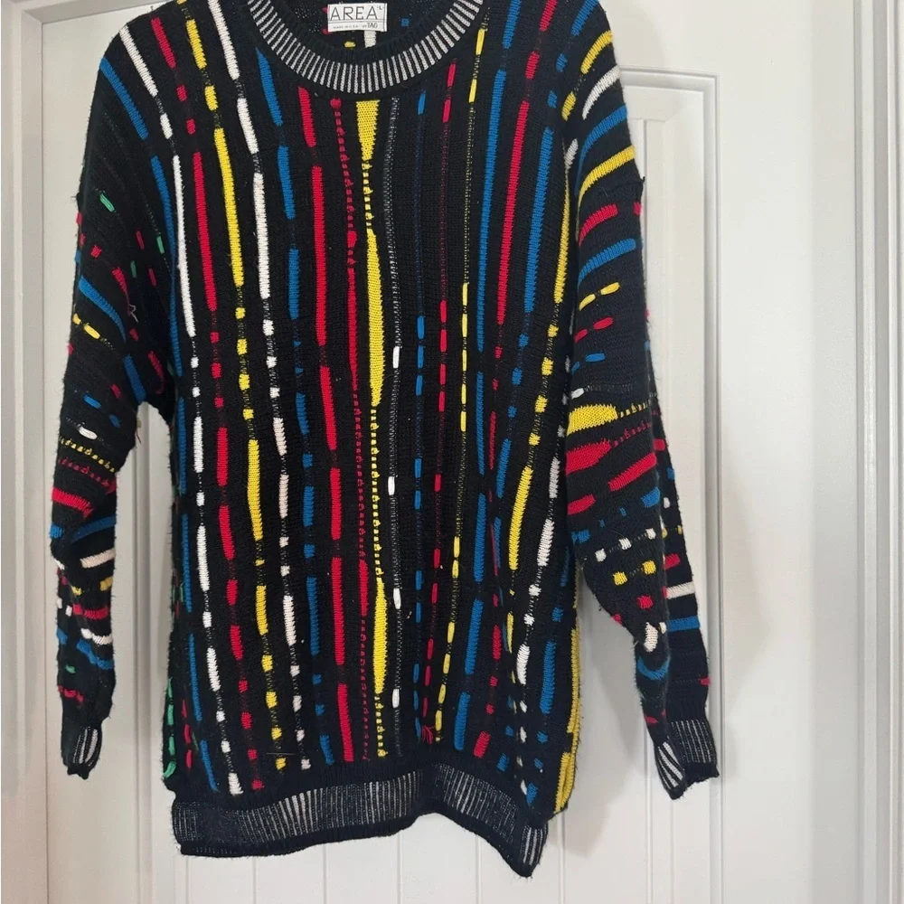 AREA Men's Multicolor Patterned Crewneck Sweater